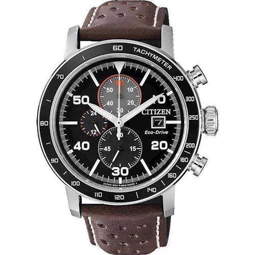 Image of Citizen Chrono Sport mat rustfri stål quartz med Eco-Drive Herre ur, model CA0641-24E